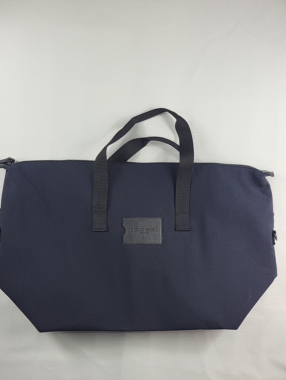 GIORGIO ARMANI weekender large tote bag travel bag top zip navy blue